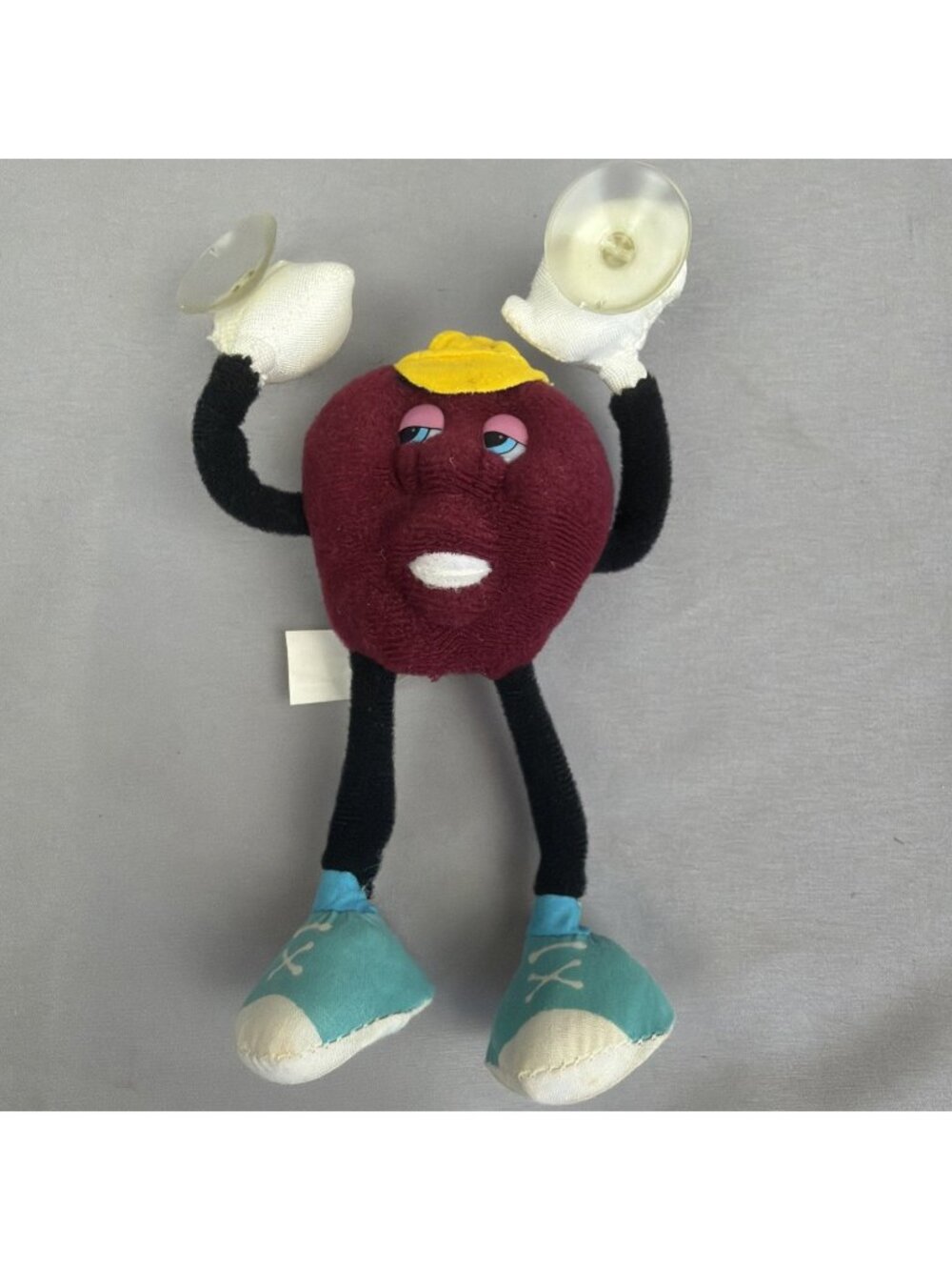 Vintage 80s California Raisin Window Clinger Plush Applause Suction 6.5" 1988